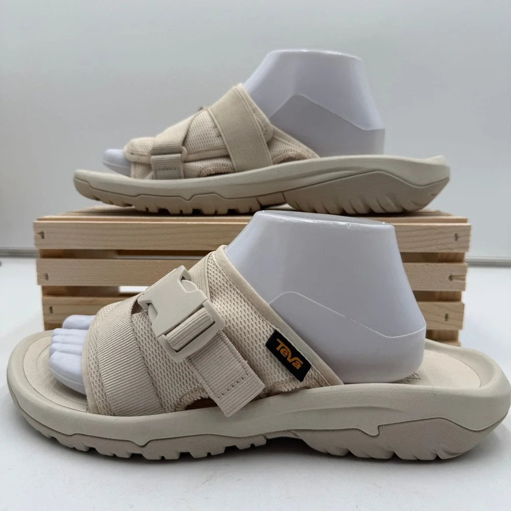 Teva Hurricane Verge Slides Birch Beige Adjustable Buckle Sport Sandals Mens 9